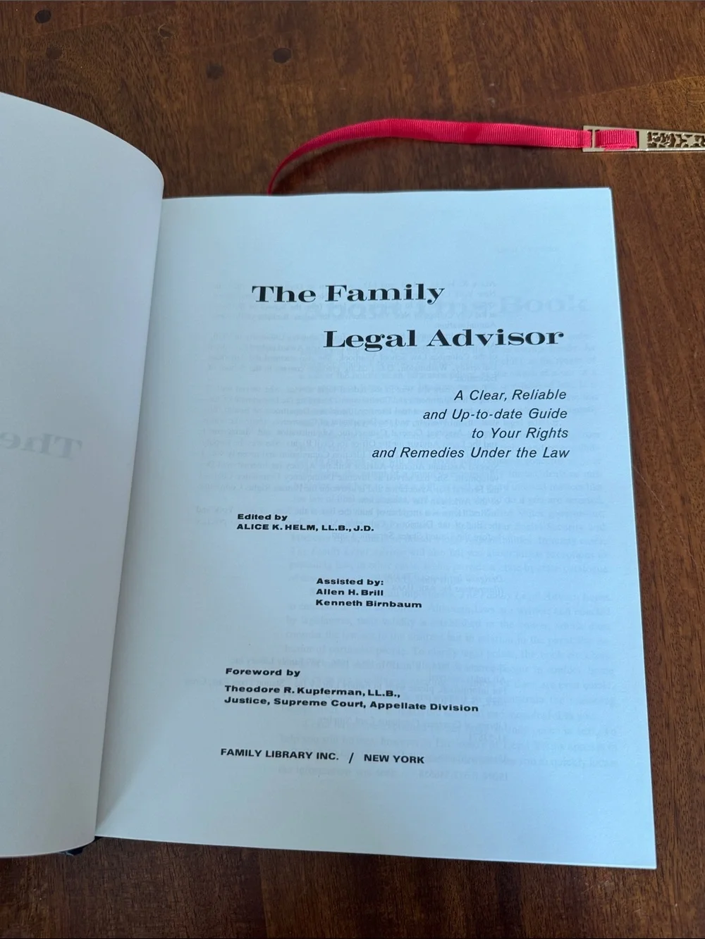 The Family Legal Advisor By Alice K. Helm Hardcover